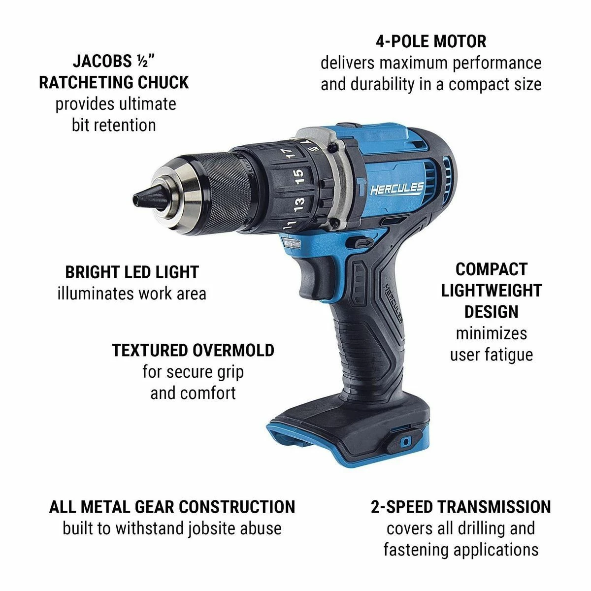 Budget 💯 Best deal 💯 HERCULES 20V Cordless 1/2 in. Compact Variable Speed 🔨 🔨 Hammer Drill/Driver - Tool Only ❤️ 🔔 6 Budget 💯 Best deal 💯 HERCULES 20V Cordless 1/2 in. Compact Variable Speed 🔨 🔨 Hammer Drill/Driver - Tool Only ❤️ 🔔 - Image 5