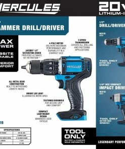 Budget 💯 Best deal 💯 HERCULES 20V Cordless 1/2 in. Compact Variable Speed 🔨 🔨 Hammer Drill/Driver - Tool Only ❤️ 🔔 18 Budget 💯 Best deal 💯 HERCULES 20V Cordless 1/2 in. Compact Variable Speed 🔨 🔨 Hammer Drill/Driver - Tool Only ❤️ 🔔 -Hercules Sales Store 56533 W2SS