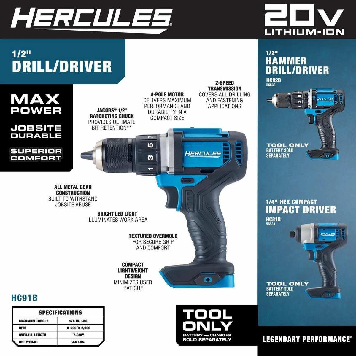 Best deal ๐ Best Sale โจ HERCULES 20V Cordless 1/2 in. Compact Drill/Driver - Tool Only โค๏ธ ๐ 9 Best deal ๐ Best Sale โจ HERCULES 20V Cordless 1/2 in. Compact Drill/Driver - Tool Only โค๏ธ ๐ - Image 7