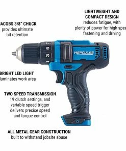 Wholesale 🤩 Best Sale 😉 HERCULES 12V Cordless 3/8 in. Compact Drill/Driver - Tool Only 🛒 🛒 -Hercules Sales Store 56563 W2