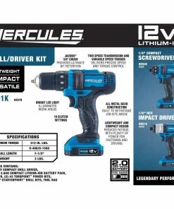 Wholesale 🤩 Best Sale 😉 HERCULES 12V Cordless 3/8 in. Compact Drill/Driver - Tool Only 🛒 🛒 -Hercules Sales Store 56563 W8 1
