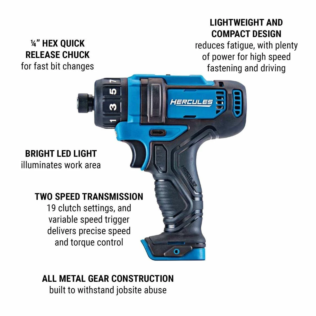 Hot Sale 🥰 Cheapest 😉 HERCULES 12V Cordless 1/4 in. Hex Compact Screwdriver - Tool Only 🎁 ✔️ 4 Hot Sale 🥰 Cheapest 😉 HERCULES 12V Cordless 1/4 in. Hex Compact Screwdriver - Tool Only 🎁 ✔️ - Image 4
