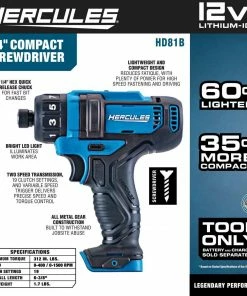 Hot Sale 🥰 Cheapest 😉 HERCULES 12V Cordless 1/4 in. Hex Compact Screwdriver - Tool Only 🎁 ✔️ 14 Hot Sale 🥰 Cheapest 😉 HERCULES 12V Cordless 1/4 in. Hex Compact Screwdriver - Tool Only 🎁 ✔️ -Hercules Sales Store 56564 W2SS