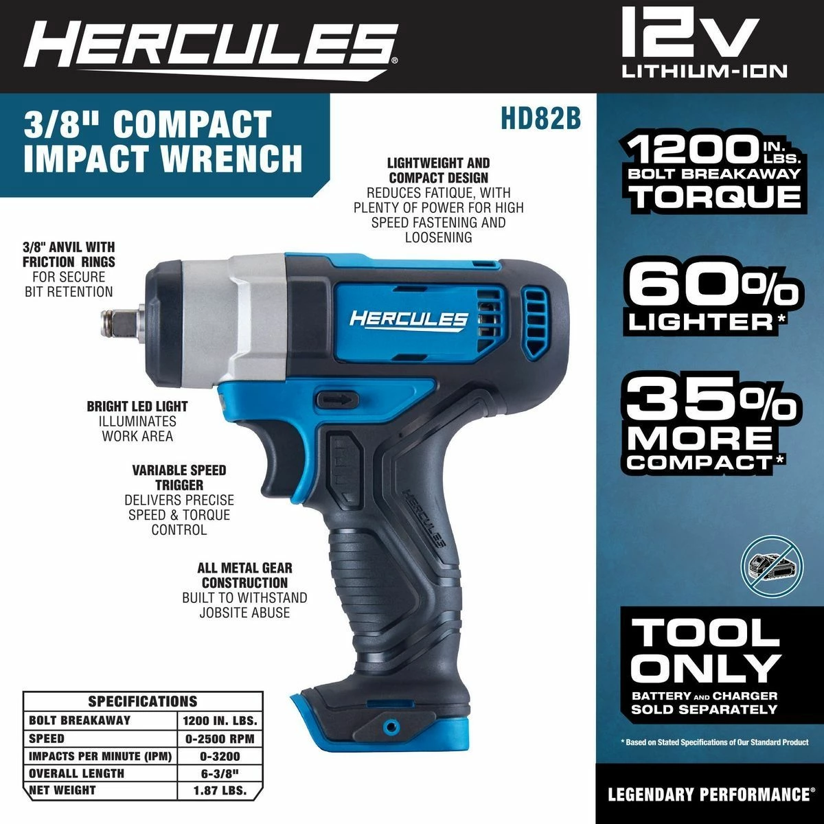 Deals ๐ฏ Best deal โ HERCULES 12V Cordless 3/8 in. Compact Impact ๐ง ๐ง Wrench, Blue - Tool Only ๐ ๐ฏ 8 Deals ๐ฏ Best deal โ HERCULES 12V Cordless 3/8 in. Compact Impact ๐ง ๐ง Wrench, Blue - Tool Only ๐ ๐ฏ - Image 6