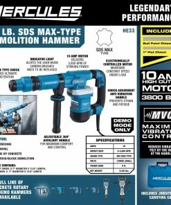 Cheapest ๐ Outlet โ HERCULES 10 Amp 12 lb. SDS Max-Type Demolition ๐จ ๐จ Hammer with Maximum Vibration Control ๐ โญ 12 Cheapest ๐ Outlet โ HERCULES 10 Amp 12 lb. SDS Max-Type Demolition ๐จ ๐จ Hammer with Maximum Vibration Control ๐ โญ -Hercules Sales Store 56846 W2SS