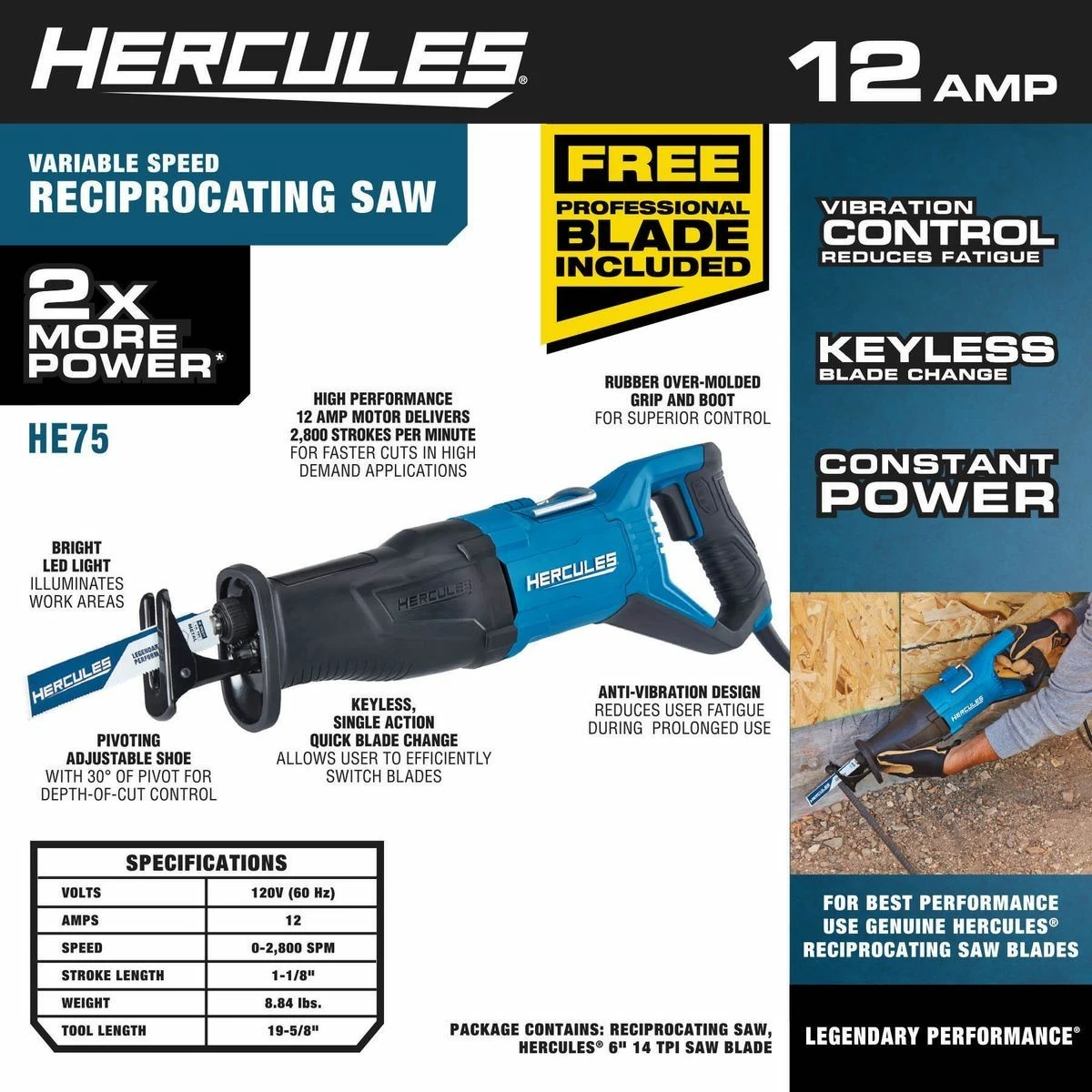 Promo ๐ Buy ๐ HERCULES 12 Amp Variable Speed Reciprocating Saw ๐ ๐ 5 Promo ๐ Buy ๐ HERCULES 12 Amp Variable Speed Reciprocating Saw ๐ ๐ - Image 3