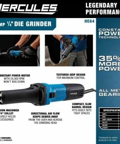 Outlet 😀 Best Pirce 🎉 HERCULES 4 Amp, 1/4 in. Die Grinder 😍 💯 16 Outlet 😀 Best Pirce 🎉 HERCULES 4 Amp, 1/4 in. Die Grinder 😍 💯 -Hercules Sales Store 56932 W2SS