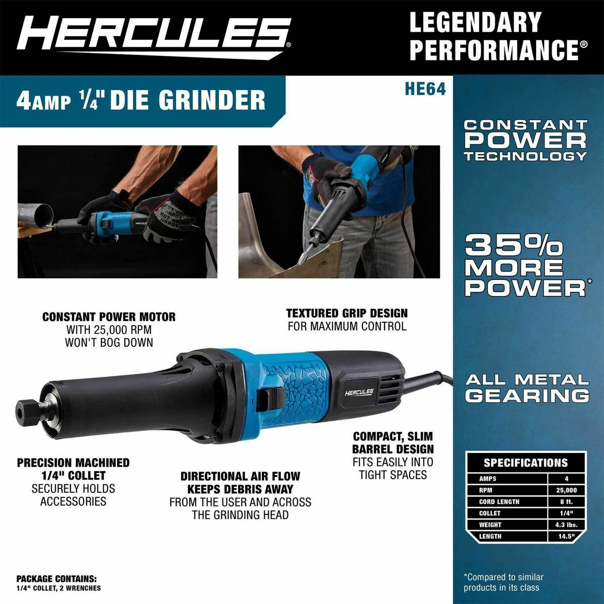 Outlet 😀 Best Pirce 🎉 HERCULES 4 Amp, 1/4 in. Die Grinder 😍 💯 5 Outlet 😀 Best Pirce 🎉 HERCULES 4 Amp, 1/4 in. Die Grinder 😍 💯 - Image 3