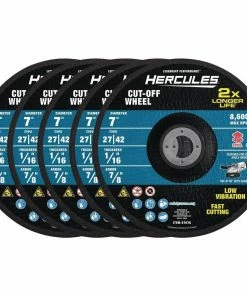Top 10 ๐ Deals โ๏ธ HERCULES 7 in. x 1/16 in. x 7/8 in. Type 27/42 Metal Cut-off Wheel 5 Pk. โญ ๐