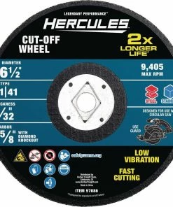 Buy โญ Best Pirce ๐ฅ HERCULES 6-1/2 in. x 3/32 in. x 5/8 in. Type 01/41 Metal Cut-off Wheel ๐ ๐