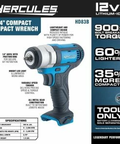 Best Sale โจ Promo ๐ HERCULES 12V Cordless 1/4 in. Compact Impact ๐ง ๐ง Wrench - Tool Only ๐ ๐ 19 Best Sale โจ Promo ๐ HERCULES 12V Cordless 1/4 in. Compact Impact ๐ง ๐ง Wrench - Tool Only ๐ ๐ -Hercules Sales Store 57242 W2SS