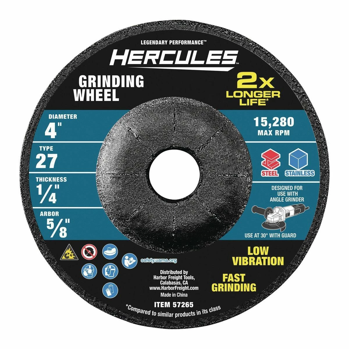 Cheap ๐ Hot Sale ๐ HERCULES 4 in. x 1/4 in. x 5/8 in. Type 27 Metal Grinding Wheel ๐ โจ 3 Cheap ๐ Hot Sale ๐ HERCULES 4 in. x 1/4 in. x 5/8 in. Type 27 Metal Grinding Wheel ๐ โจ