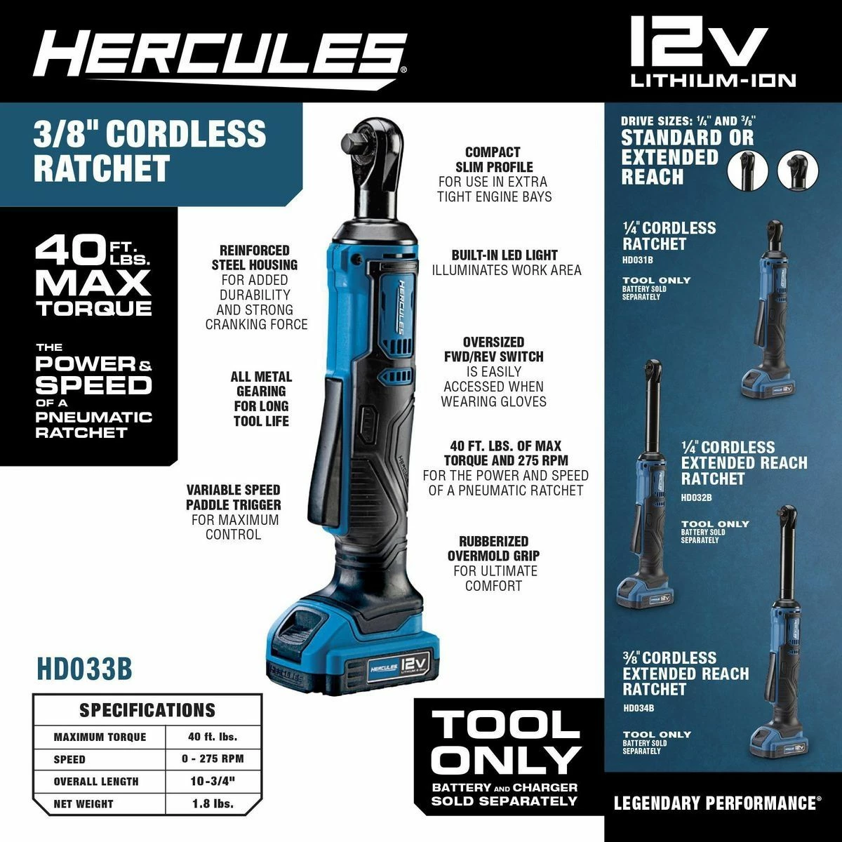 Best Pirce 🎉 Best Pirce 🎁 HERCULES 12V Cordless 3/8 in. Ratchet - Tool Only 😀 🔔 7 Best Pirce 🎉 Best Pirce 🎁 HERCULES 12V Cordless 3/8 in. Ratchet - Tool Only 😀 🔔 - Image 5