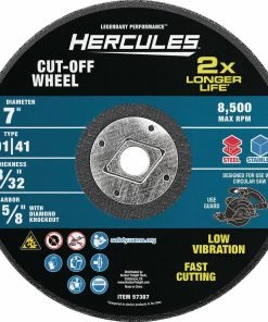 New 🔥 Deals 🔥 HERCULES 7 in. x 3/32 in. x 5/8 in. Type 01/41 Metal Cut-off Wheel 🔥 🛒