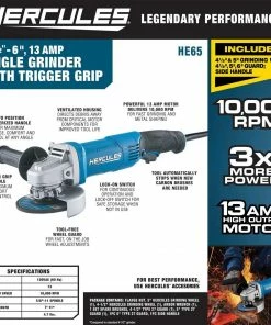 Cheap 🧨 New 👍 HERCULES 13 Amp 4-1/2 in. to 6 in. Trigger Grip Angle Grinder 🌟 🌟 -Hercules Sales Store 57348 W2SS