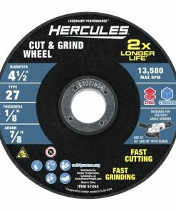 Best Sale ๐ Wholesale ๐ HERCULES 4-1/2 in. x 1/8 in. x 7/8 in. Type 27 Cut and Grind Wheel โญ โ๏ธ 6 Best Sale ๐ Wholesale ๐ HERCULES 4-1/2 in. x 1/8 in. x 7/8 in. Type 27 Cut and Grind Wheel โญ โ๏ธ -Hercules Sales Store 57454 W3