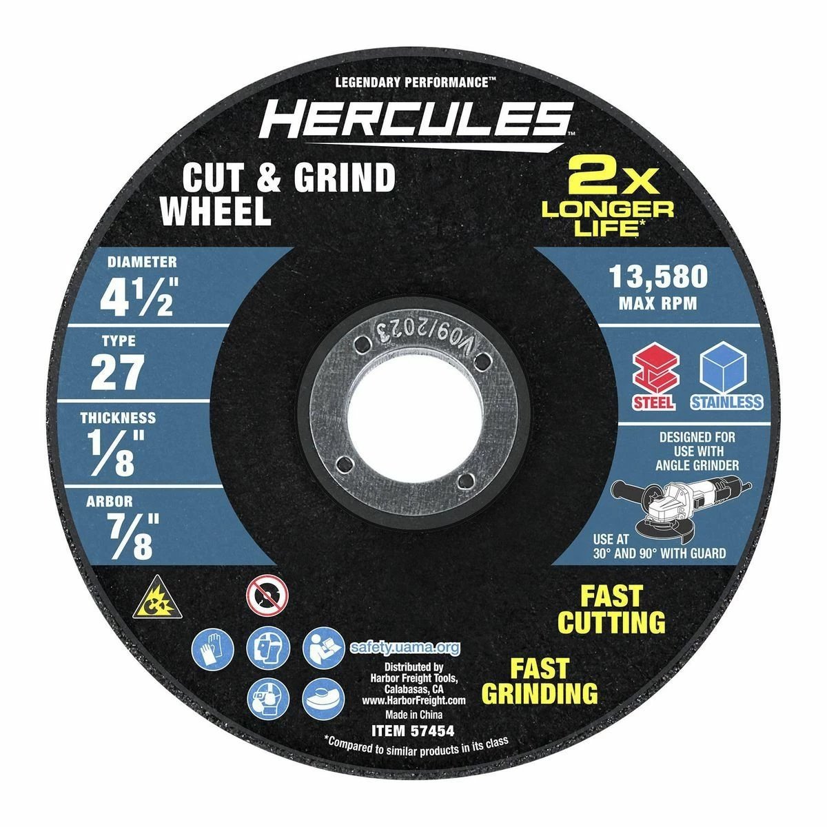 Best Sale ๐ Wholesale ๐ HERCULES 4-1/2 in. x 1/8 in. x 7/8 in. Type 27 Cut and Grind Wheel โญ โ๏ธ 4 Best Sale ๐ Wholesale ๐ HERCULES 4-1/2 in. x 1/8 in. x 7/8 in. Type 27 Cut and Grind Wheel โญ โ๏ธ - Image 2