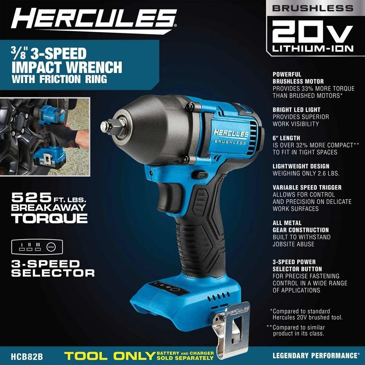 Best Sale ๐ Coupon ๐ HERCULES 20V Brushless Cordless 3/8 in. Compact 3-Speed Impact ๐ง ๐ง Wrench โ Tool Only ๐ โค๏ธ 6 Best Sale ๐ Coupon ๐ HERCULES 20V Brushless Cordless 3/8 in. Compact 3-Speed Impact ๐ง ๐ง Wrench โ Tool Only ๐ โค๏ธ - Image 4