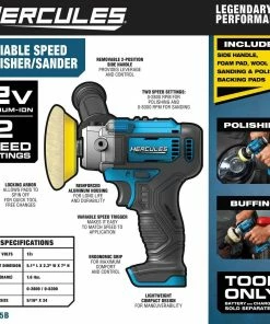 Brand new ❤️ Top 10 ✨ HERCULES 12V Cordless Variable Speed Polisher/Sander - Tool Only 🥰 🔔 -Hercules Sales Store 57735 W2SS