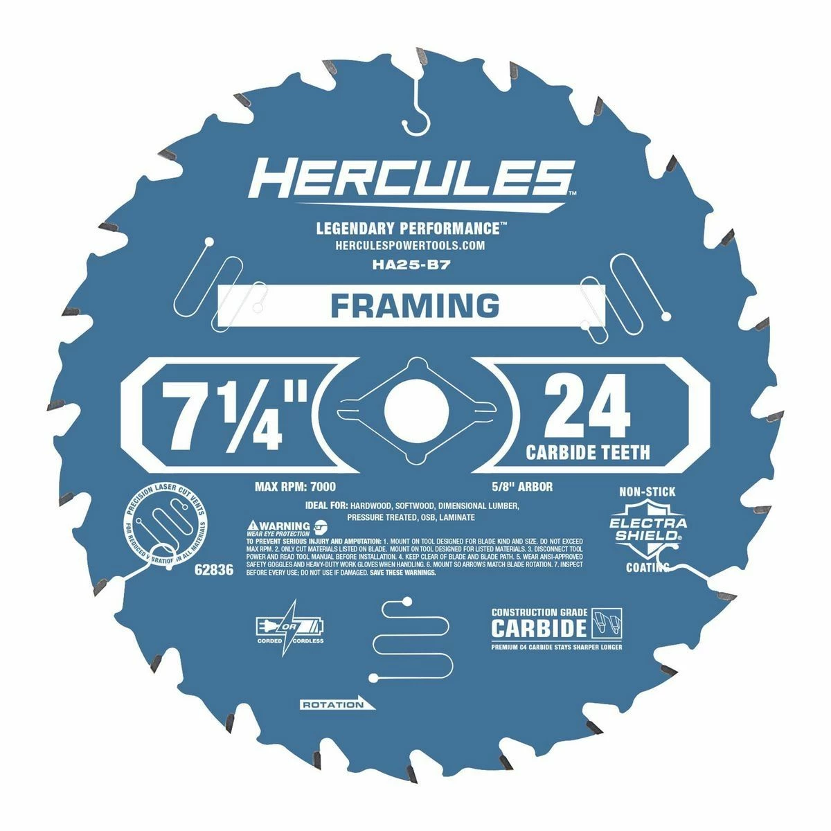Brand new ๐ Cheapest โญ HERCULES 7-1/4 in., 24T Framing Circular Saw Blade ๐ โจ 4 Brand new ๐ Cheapest โญ HERCULES 7-1/4 in., 24T Framing Circular Saw Blade ๐ โจ - Image 2