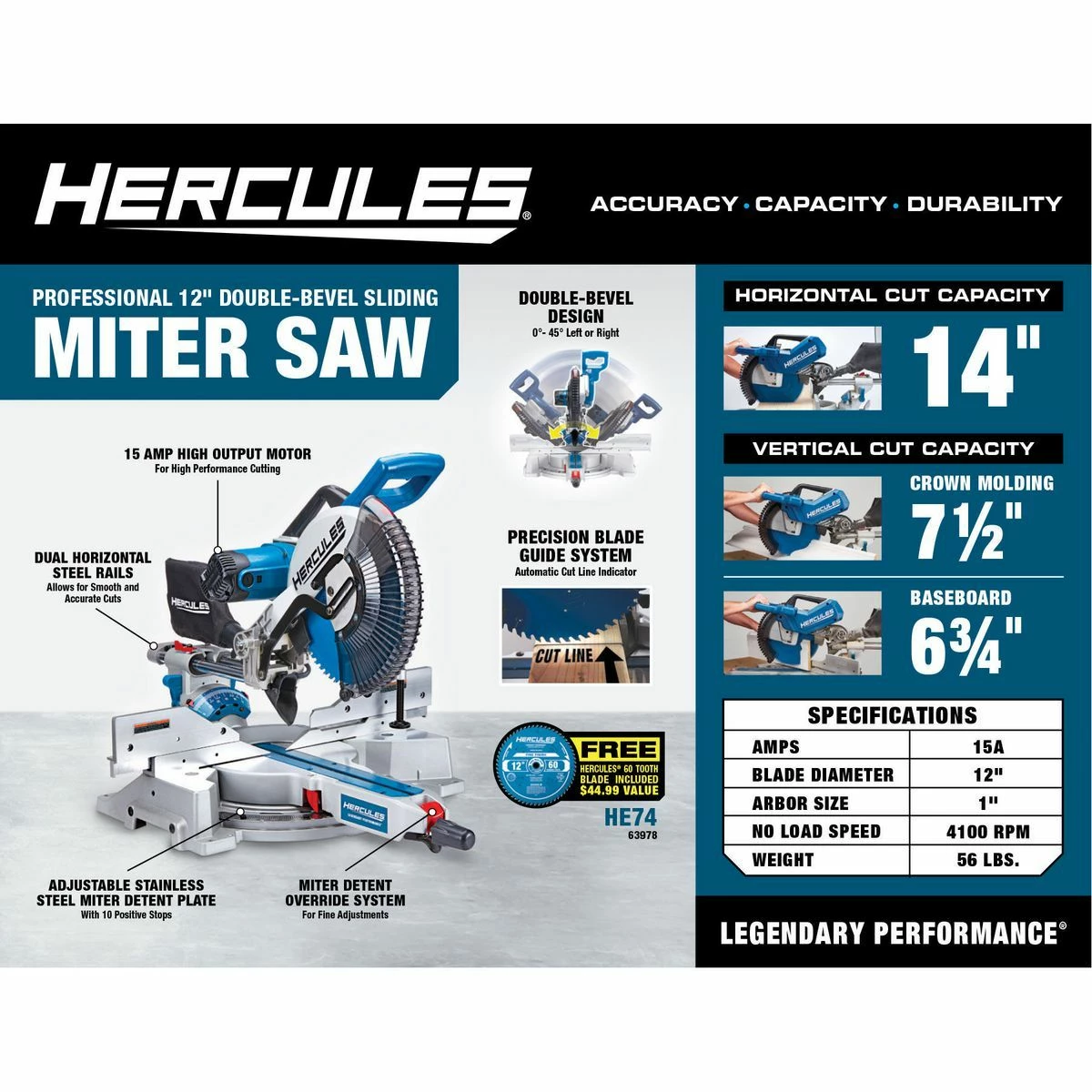 Best reviews of 🥰 New ✨ HERCULES 12 in. Dual-Bevel Sliding Compound Miter Saw with Precision LED Shadow Guide 🌟 🔥 5 Best reviews of 🥰 New ✨ HERCULES 12 in. Dual-Bevel Sliding Compound Miter Saw with Precision LED Shadow Guide 🌟 🔥 - Image 3