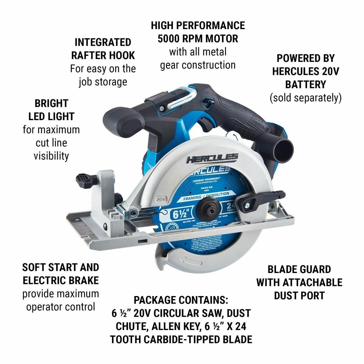 Hot Sale 🔔 Flash Sale ⌛ HERCULES 20V Cordless 6-1/2 in. Circular Saw - Tool Only 🎁 🛒 7 Hot Sale 🔔 Flash Sale ⌛ HERCULES 20V Cordless 6-1/2 in. Circular Saw - Tool Only 🎁 🛒 - Image 5